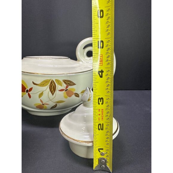 Vtg Hall Superior Jewel Autumn Leaf Pattern Aladdin Teapot Infuser Lid 9.5" Long - Picture 14 of 16